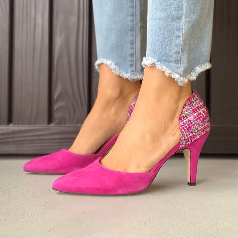 D’orsay Kitten Stiletto Heel Pointy Pump - Picture 2 of 5